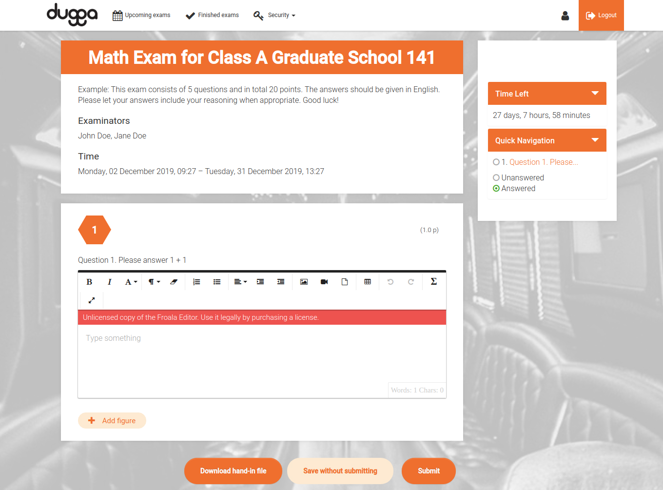 Dugga’s 7,000 plus student users take their exams on a user-friendly and responsive platform.
