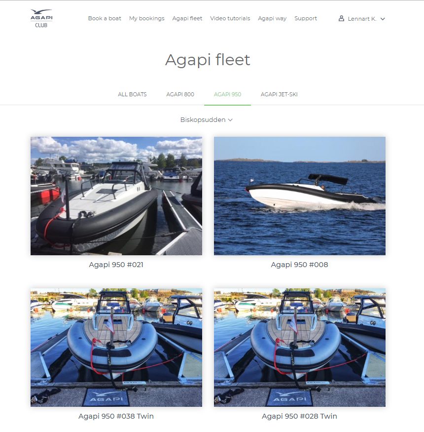 Boka båt i Agapis app 